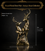 Royal Floral Deer Pair - Antique Brass Collection