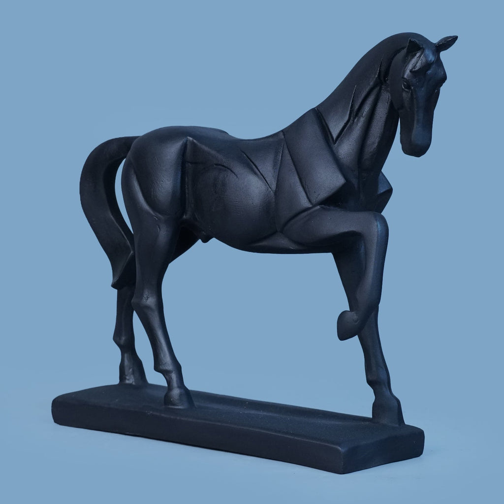 Royal Geometric Horse Statue - Black