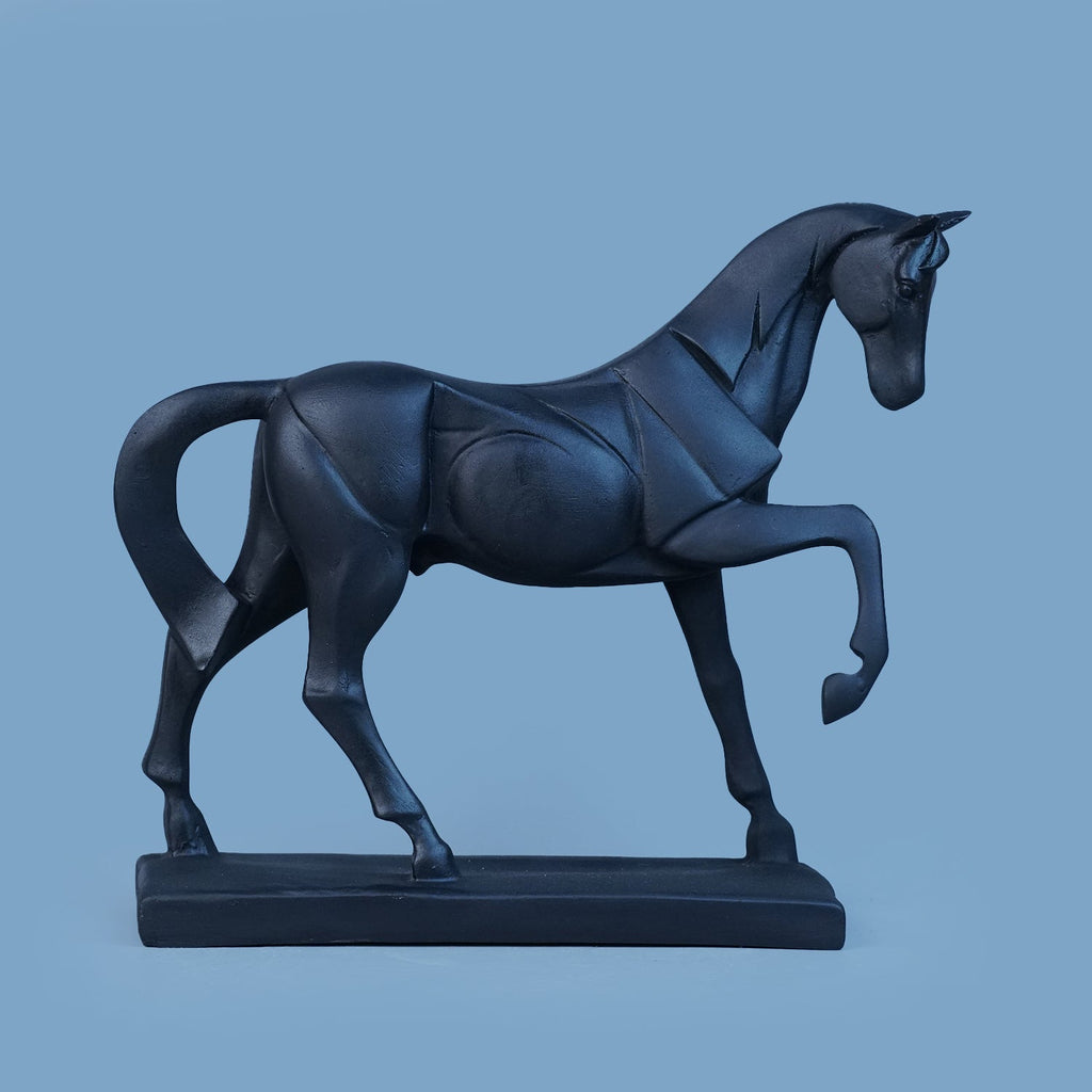 Royal Geometric Horse Statue - Black