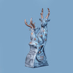 Royal Floral Deer Pair - Antique Silver Collection