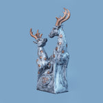 Royal Floral Deer Pair - Antique Silver Collection