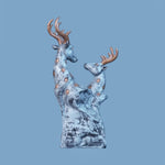 Royal Floral Deer Pair - Antique Silver Collection