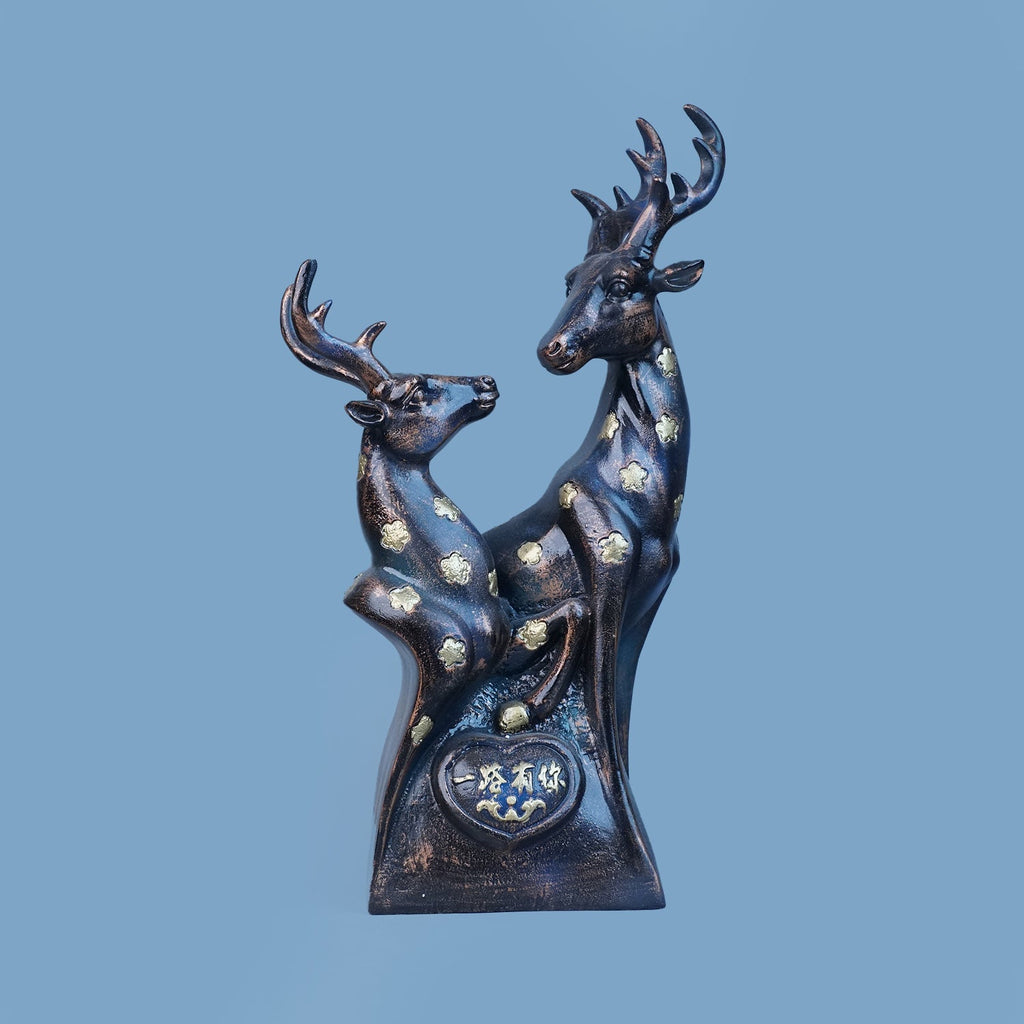 Royal Floral Deer Pair - Antique Copper Collection