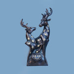 Royal Floral Deer Pair - Antique Copper Collection
