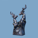 Royal Floral Deer Pair - Antique Copper Collection