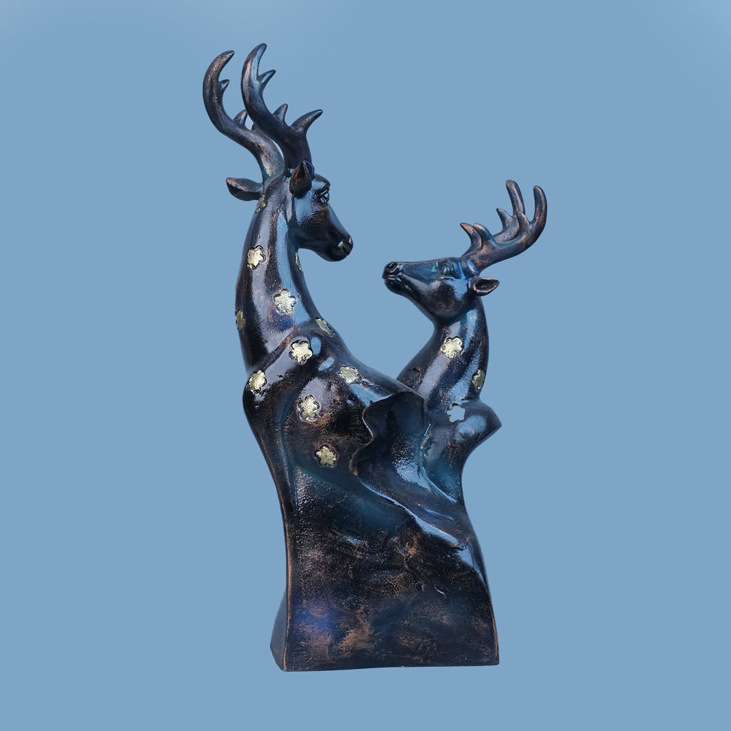 Royal Floral Deer Pair - Antique Copper Collection