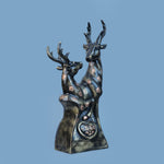 Royal Floral Deer Pair - Antique Brass Collection