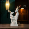 Royal Floral Deer Pair - White Golden Collection