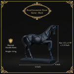 Royal Geometric Horse Statue - Black