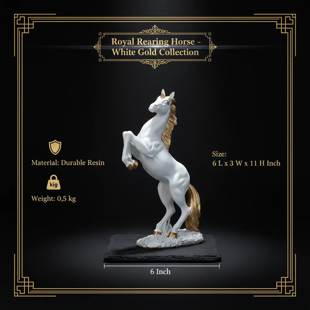 Royal Rearing Horse - White Gold Collection