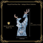 Royal Floral Deer Pair - Antique Silver Collection