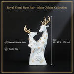 Royal Floral Deer Pair - White Golden Collection