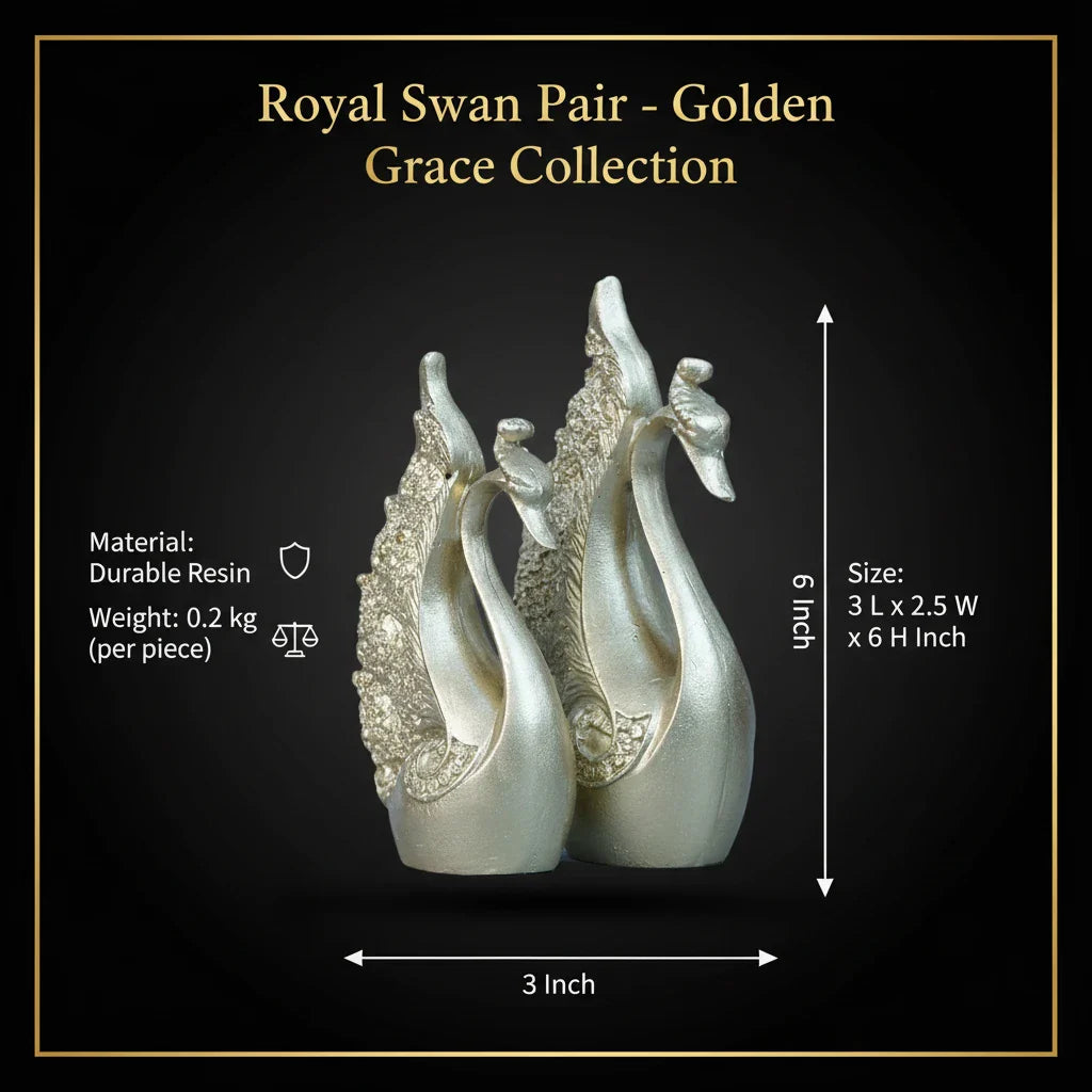 Royal Swan Pair - Golden Grace Collection